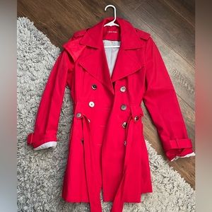 Small red Calvin Klein red trench coat